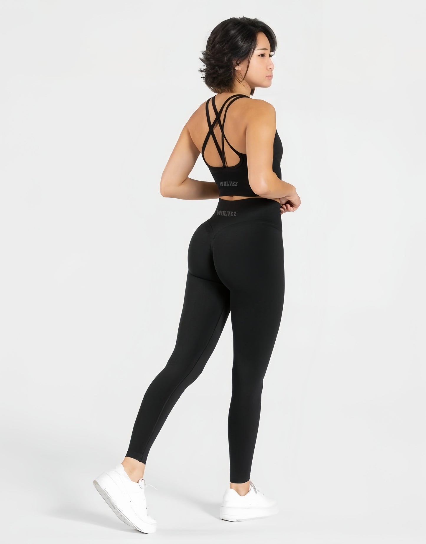 Wolvez Statement Scrunch Leggings ''Black''